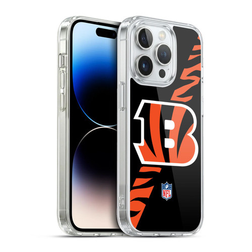 NFL Cincinnati Bengals Logo Stripes Soft Gel Case for Apple iPhone 13 Pro & MagSafe