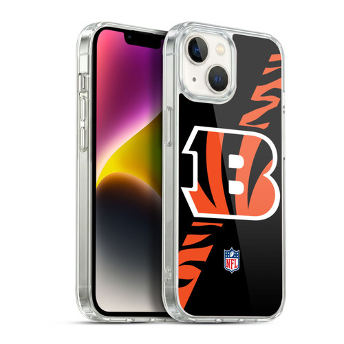 NFL Cincinnati Bengals Logo Stripes Soft Gel Case for Apple iPhone 14