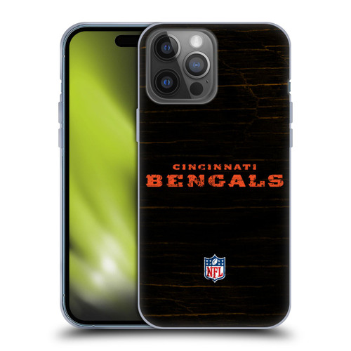 NFL Cincinnati Bengals Logo Distressed Look Soft Gel Case for Apple iPhone 14 Pro Max