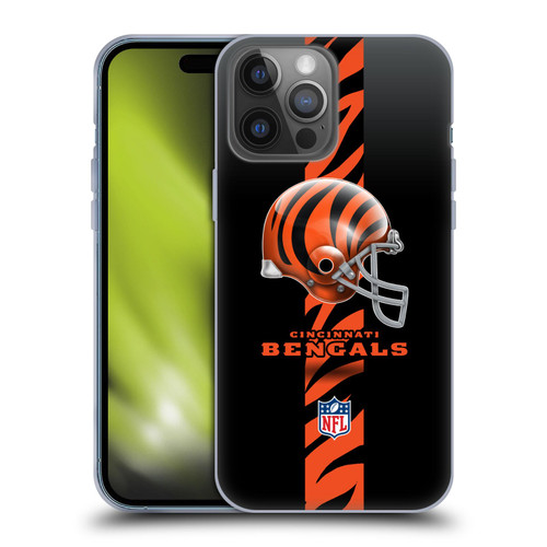 NFL Cincinnati Bengals Logo Helmet Soft Gel Case for Apple iPhone 14 Pro Max