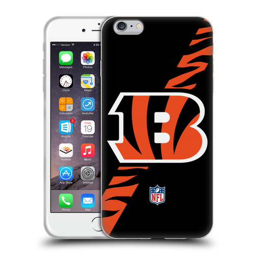 NFL Cincinnati Bengals Logo Stripes Soft Gel Case for Apple iPhone 6 Plus / iPhone 6s Plus