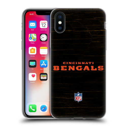 NFL Cincinnati Bengals Logo Distressed Look Soft Gel Case for Apple iPhone X / iPhone XS