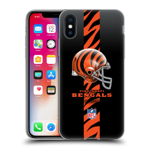 NFL Cincinnati Bengals Logo Helmet Soft Gel Case for Apple iPhone X / iPhone XS
