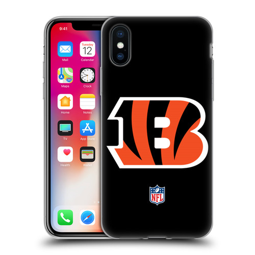 NFL Cincinnati Bengals Logo Plain Soft Gel Case for Apple iPhone X / iPhone XS