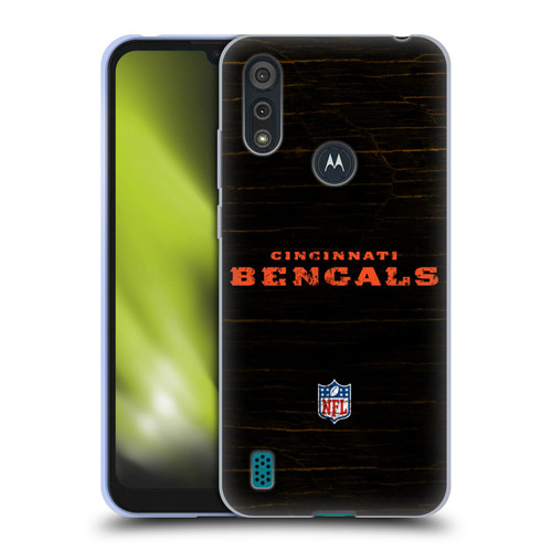 NFL Cincinnati Bengals Logo Distressed Look Soft Gel Case for Motorola Moto E6s (2020)