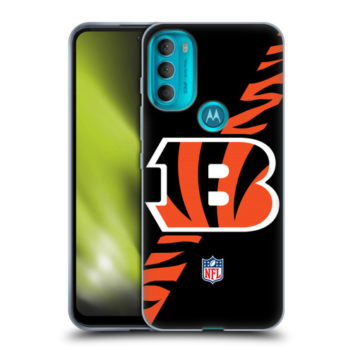 NFL Cincinnati Bengals Logo Stripes Soft Gel Case for Motorola Moto G71 5G