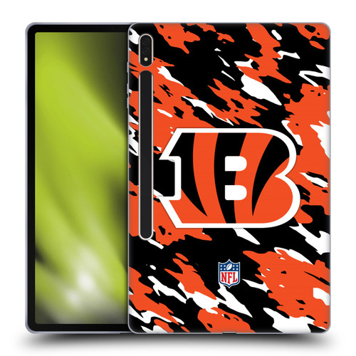NFL Cincinnati Bengals Logo Camou Soft Gel Case for Samsung Galaxy Tab S8 Plus