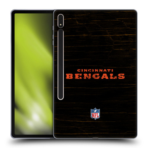 NFL Cincinnati Bengals Logo Distressed Look Soft Gel Case for Samsung Galaxy Tab S8 Plus