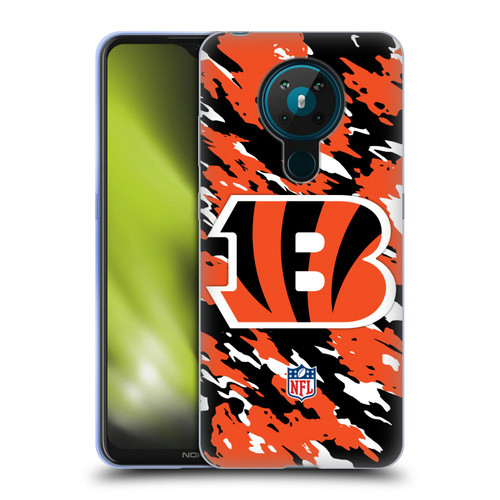 NFL Cincinnati Bengals Logo Camou Soft Gel Case for Nokia 5.3