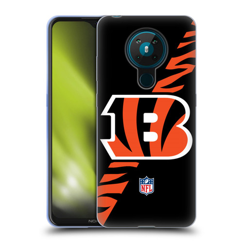 NFL Cincinnati Bengals Logo Stripes Soft Gel Case for Nokia 5.3