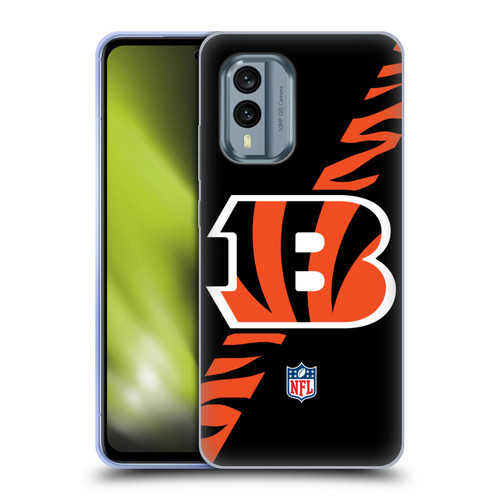 NFL Cincinnati Bengals Logo Stripes Soft Gel Case for Nokia X30