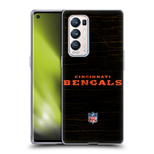 NFL Cincinnati Bengals Logo Distressed Look Soft Gel Case for OPPO Find X3 Neo / Reno5 Pro+ 5G