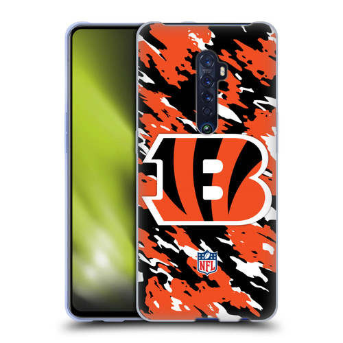NFL Cincinnati Bengals Logo Camou Soft Gel Case for OPPO Reno 2