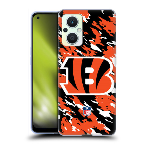 NFL Cincinnati Bengals Logo Camou Soft Gel Case for OPPO Reno8 Lite