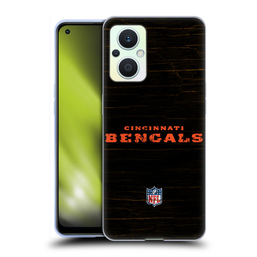 NFL Cincinnati Bengals Logo Distressed Look Soft Gel Case for OPPO Reno8 Lite