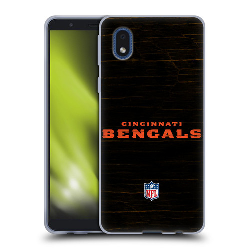 NFL Cincinnati Bengals Logo Distressed Look Soft Gel Case for Samsung Galaxy A01 Core (2020)