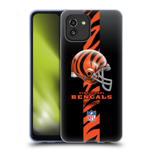 NFL Cincinnati Bengals Logo Helmet Soft Gel Case for Samsung Galaxy A03 (2021)
