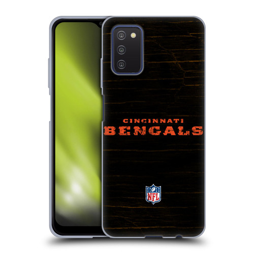 NFL Cincinnati Bengals Logo Distressed Look Soft Gel Case for Samsung Galaxy A03s (2021)