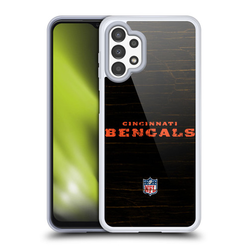 NFL Cincinnati Bengals Logo Distressed Look Soft Gel Case for Samsung Galaxy A13 (2022)