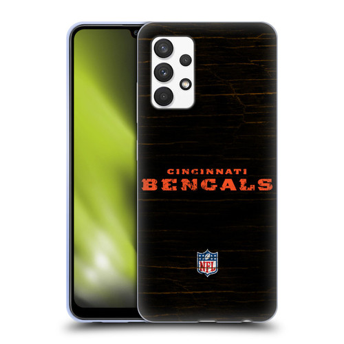 NFL Cincinnati Bengals Logo Distressed Look Soft Gel Case for Samsung Galaxy A32 (2021)