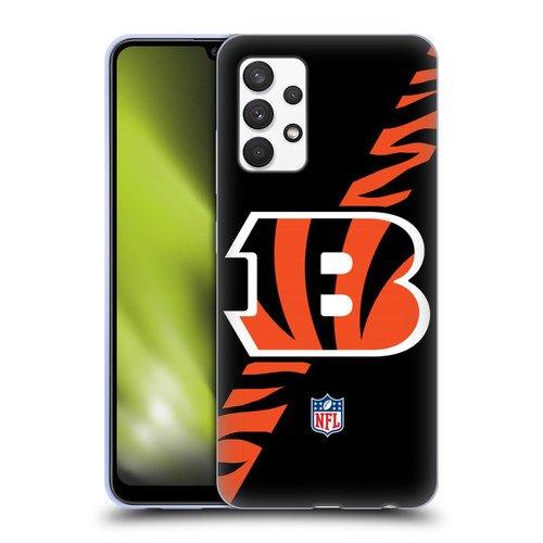 NFL Cincinnati Bengals Logo Stripes Soft Gel Case for Samsung Galaxy A32 (2021)
