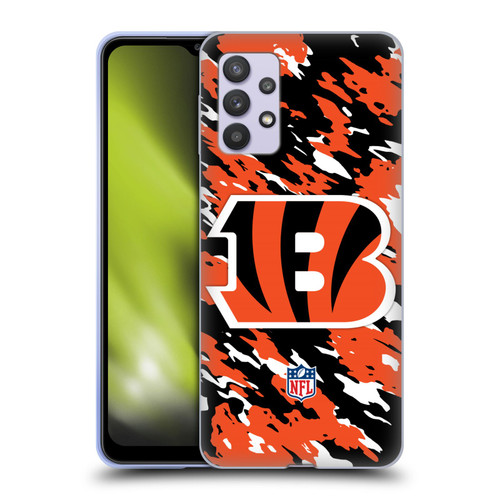 NFL Cincinnati Bengals Logo Camou Soft Gel Case for Samsung Galaxy A32 5G / M32 5G (2021)