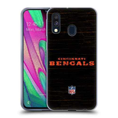 NFL Cincinnati Bengals Logo Distressed Look Soft Gel Case for Samsung Galaxy A40 (2019)