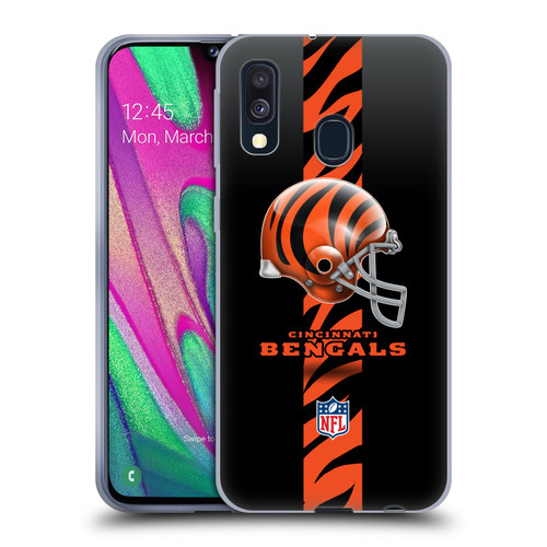 NFL Cincinnati Bengals Logo Helmet Soft Gel Case for Samsung Galaxy A40 (2019)
