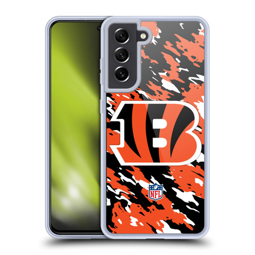 NFL Cincinnati Bengals Logo Camou Soft Gel Case for Samsung Galaxy S21 FE 5G
