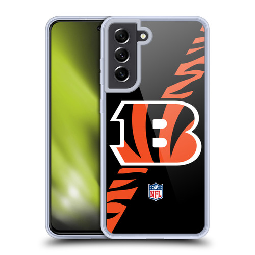 NFL Cincinnati Bengals Logo Stripes Soft Gel Case for Samsung Galaxy S21 FE 5G