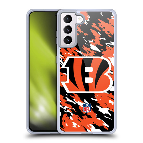 NFL Cincinnati Bengals Logo Camou Soft Gel Case for Samsung Galaxy S21+ 5G