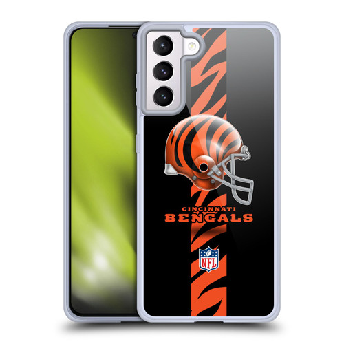 NFL Cincinnati Bengals Logo Helmet Soft Gel Case for Samsung Galaxy S21+ 5G