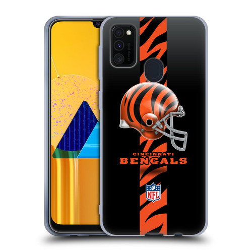 NFL Cincinnati Bengals Logo Helmet Soft Gel Case for Samsung Galaxy M30s (2019)/M21 (2020)
