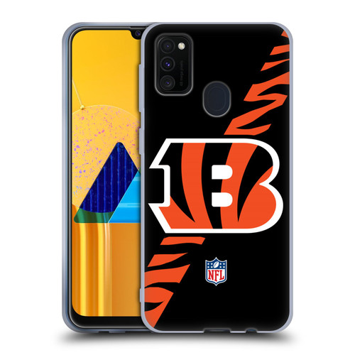 NFL Cincinnati Bengals Logo Stripes Soft Gel Case for Samsung Galaxy M30s (2019)/M21 (2020)