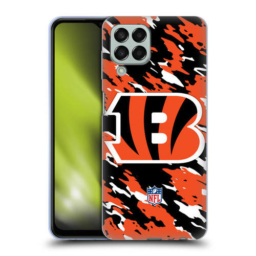 NFL Cincinnati Bengals Logo Camou Soft Gel Case for Samsung Galaxy M33 (2022)