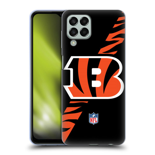 NFL Cincinnati Bengals Logo Stripes Soft Gel Case for Samsung Galaxy M33 (2022)