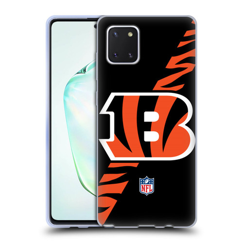 NFL Cincinnati Bengals Logo Stripes Soft Gel Case for Samsung Galaxy Note10 Lite