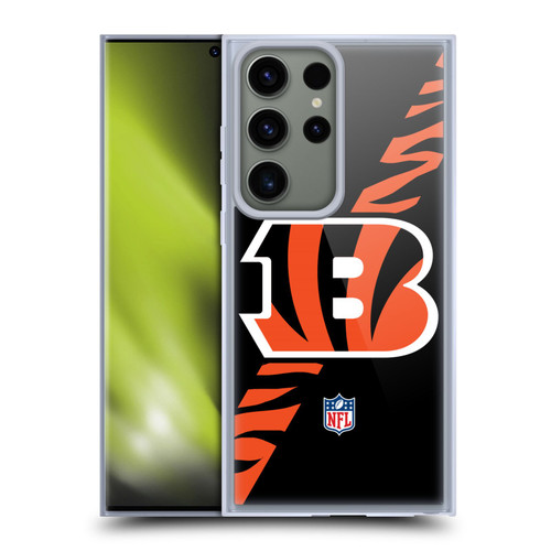 NFL Cincinnati Bengals Logo Stripes Soft Gel Case for Samsung Galaxy S23 Ultra 5G
