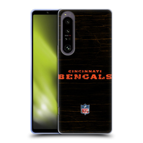 NFL Cincinnati Bengals Logo Distressed Look Soft Gel Case for Sony Xperia 1 IV