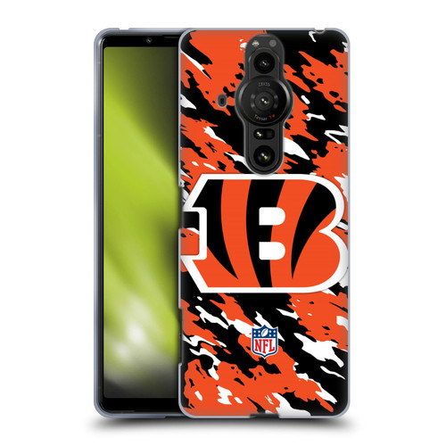 NFL Cincinnati Bengals Logo Camou Soft Gel Case for Sony Xperia Pro-I