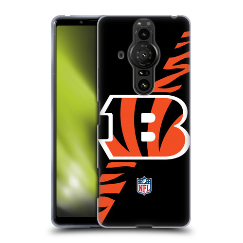 NFL Cincinnati Bengals Logo Stripes Soft Gel Case for Sony Xperia Pro-I
