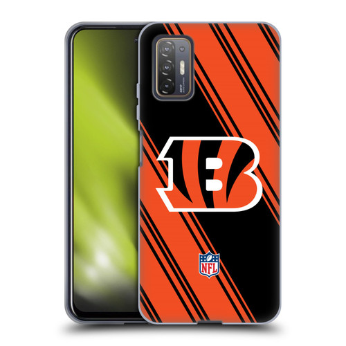 NFL Cincinnati Bengals Artwork Stripes Soft Gel Case for HTC Desire 21 Pro 5G