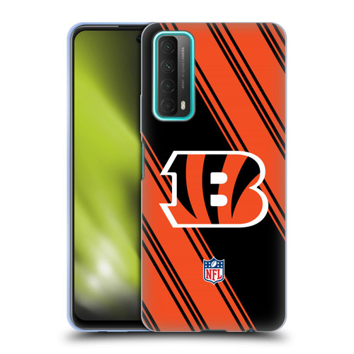 NFL Cincinnati Bengals Artwork Stripes Soft Gel Case for Huawei P Smart (2021)