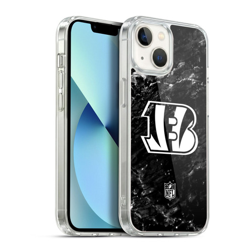 NFL Cincinnati Bengals Artwork Marble Soft Gel Case for Apple iPhone 13