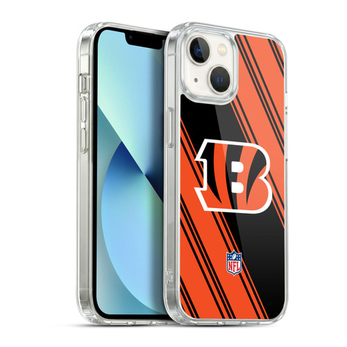NFL Cincinnati Bengals Artwork Stripes Soft Gel Case for Apple iPhone 13
