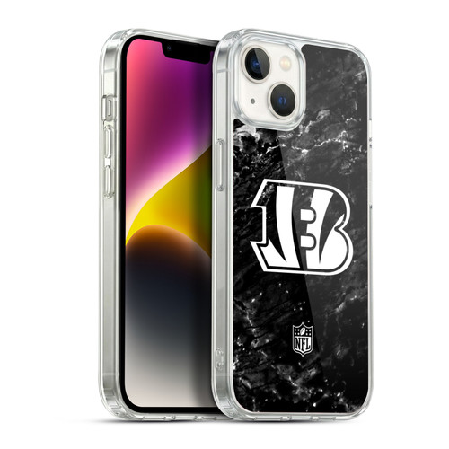 NFL Cincinnati Bengals Artwork Marble Soft Gel Case for Apple iPhone 14 Plus & MagSafe