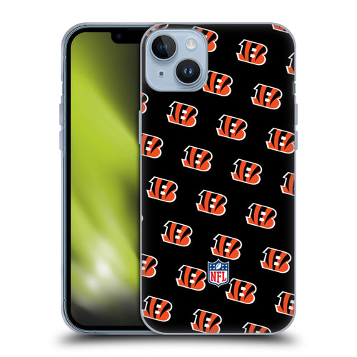 NFL Cincinnati Bengals Artwork Patterns Soft Gel Case for Apple iPhone 14 Plus