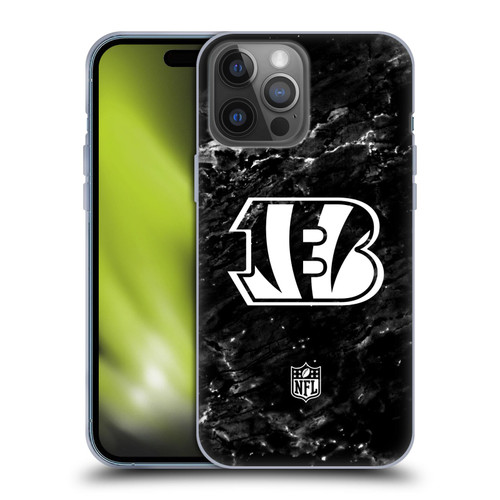NFL Cincinnati Bengals Artwork Marble Soft Gel Case for Apple iPhone 14 Pro Max