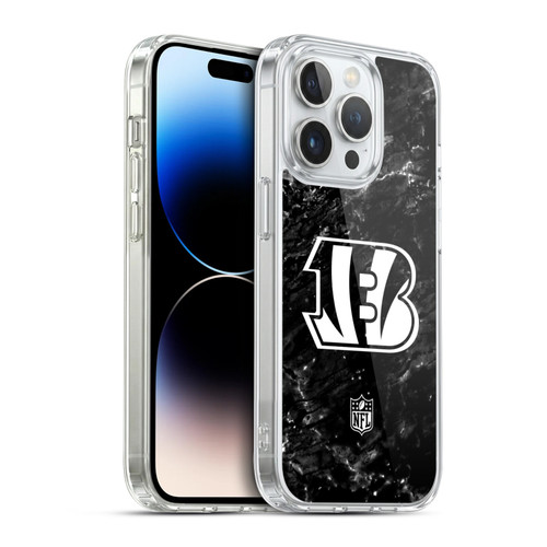 NFL Cincinnati Bengals Artwork Marble Soft Gel Case for Apple iPhone 14 Pro & MagSafe
