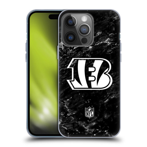NFL Cincinnati Bengals Artwork Marble Soft Gel Case for Apple iPhone 14 Pro